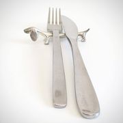 Vintage Knife Rests, Set of Six Silver Plated Dachshund Dogs, Italy, 20th-C
