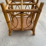 Rattan and bamboo bottle holder