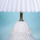 Vintage table lamp in woven ceramic Regency style.