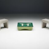 Green Art Populaire Side Table, France, 19th Century