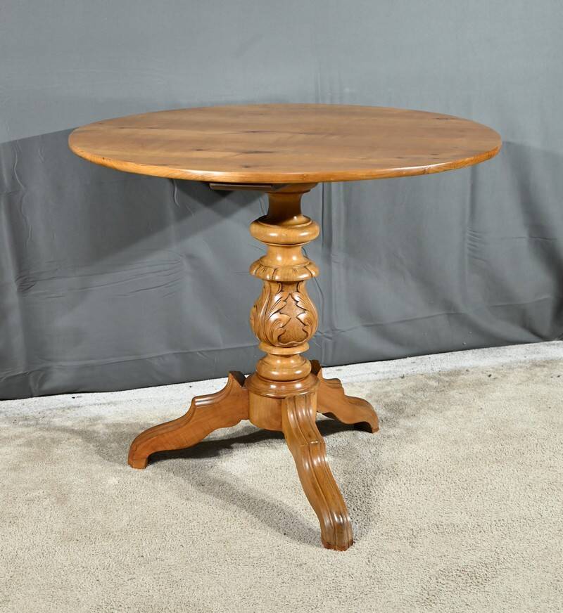Cherry wood pedestal table, Louis Philippe period – 2nd part 19th century