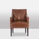Lintello. Pair of camel leather armchairs. 1970s.