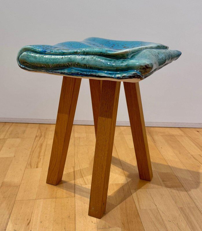 Stool in porcelain & oak by Judith van den Boom, Netherlands, 2012
