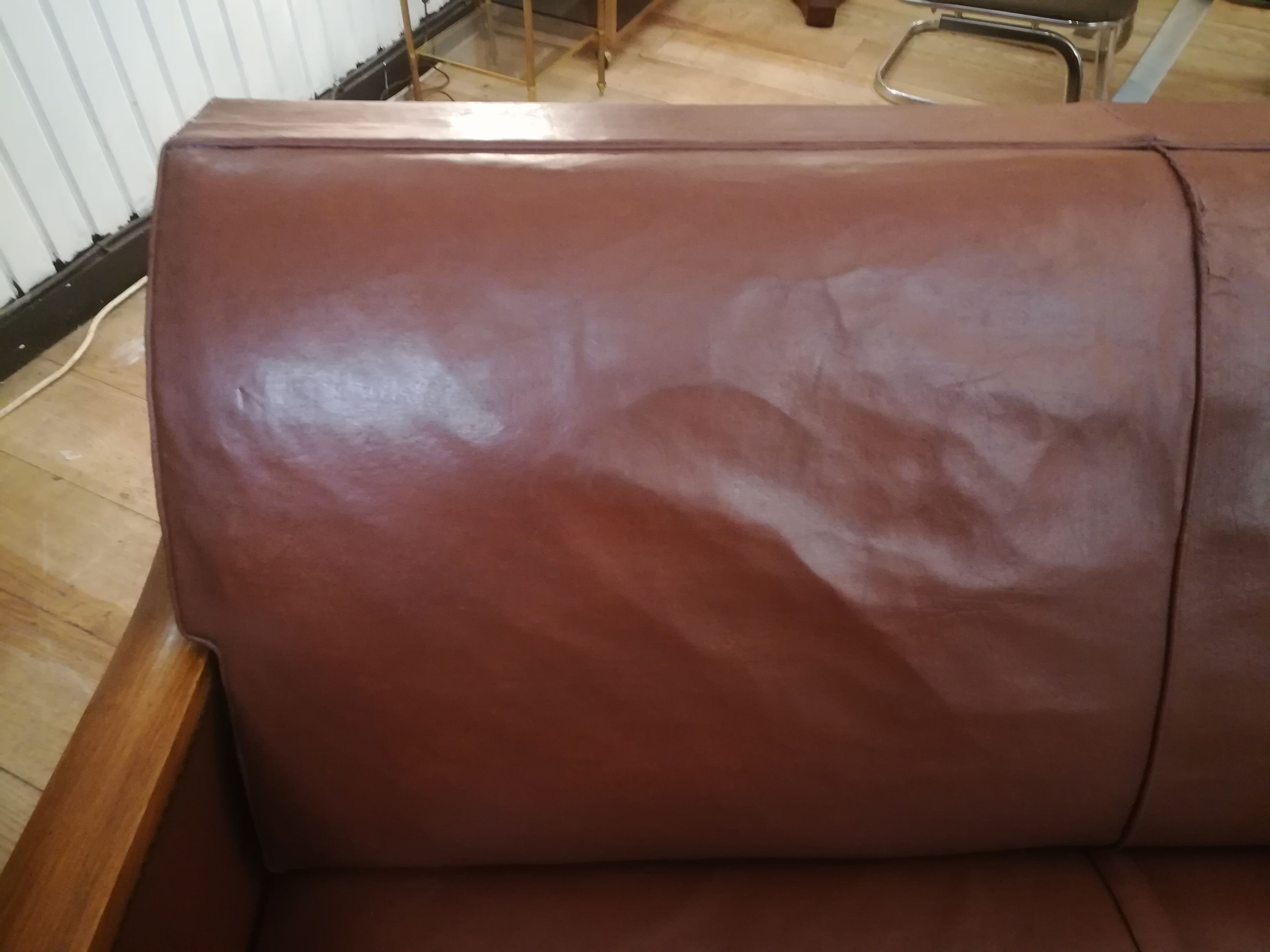Leather art deco sofa