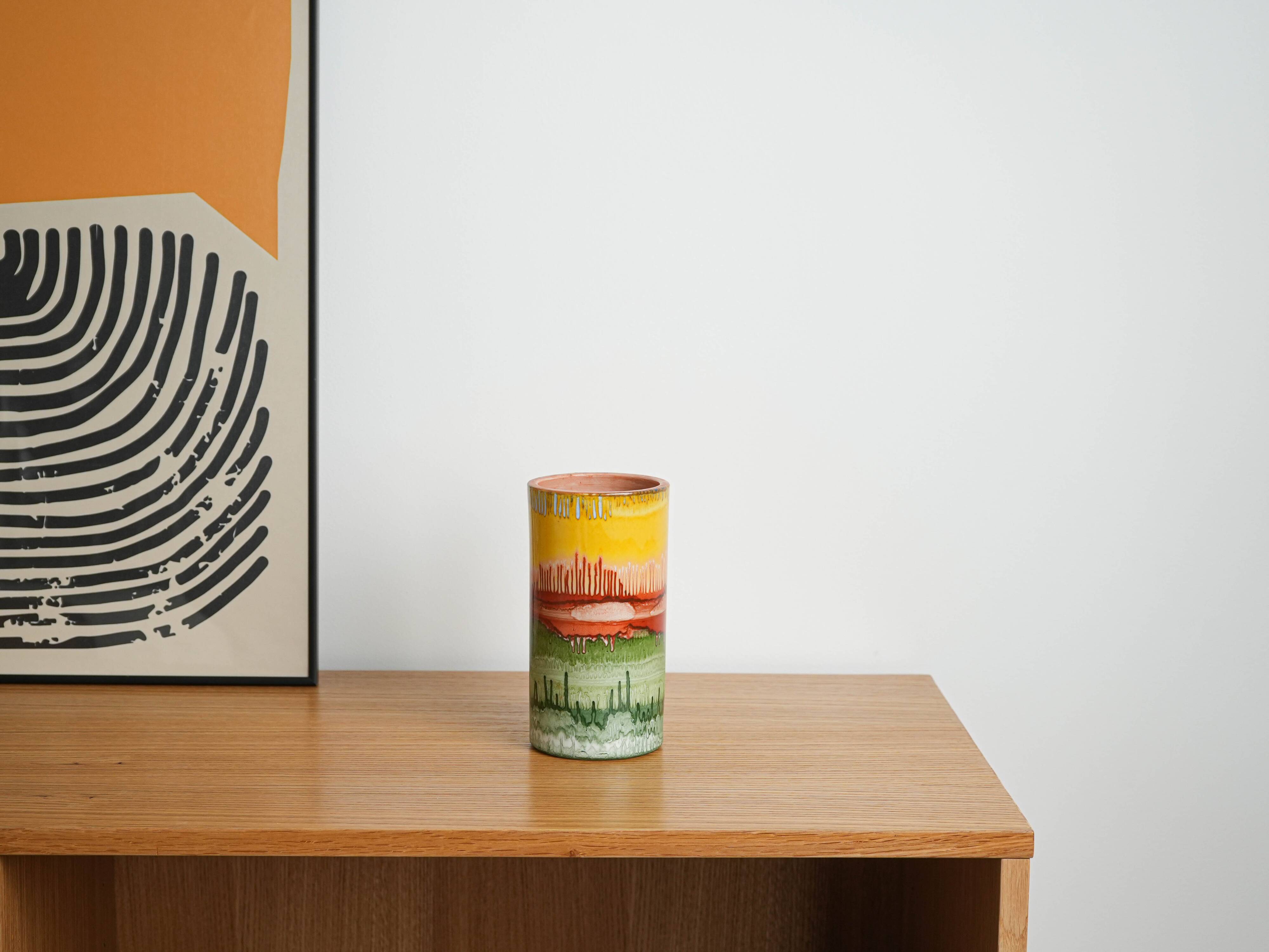 Cylindrical vase, Danish design, 1970s, made in Denmark