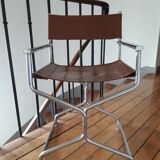 Leather folding armchair