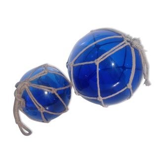 Two blue trawler balls