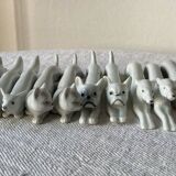 12 portes couteaux porcelaine Art Deco
