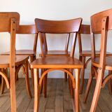 Set of 6 Luterma bistro chairs in beech wood 40-50s