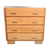 Old dresser crude pine on green year 1970