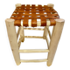 Moroccan stool woven wood leather