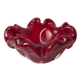 Cendrier Murano Rouge sang 1960 Diam. 16.5 cm