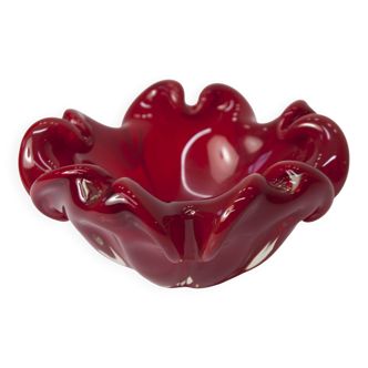 Murano Blood Red Ashtray 1960 Diam. 16.5 cm