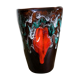 Vase Vallauris vintage marron  rouge