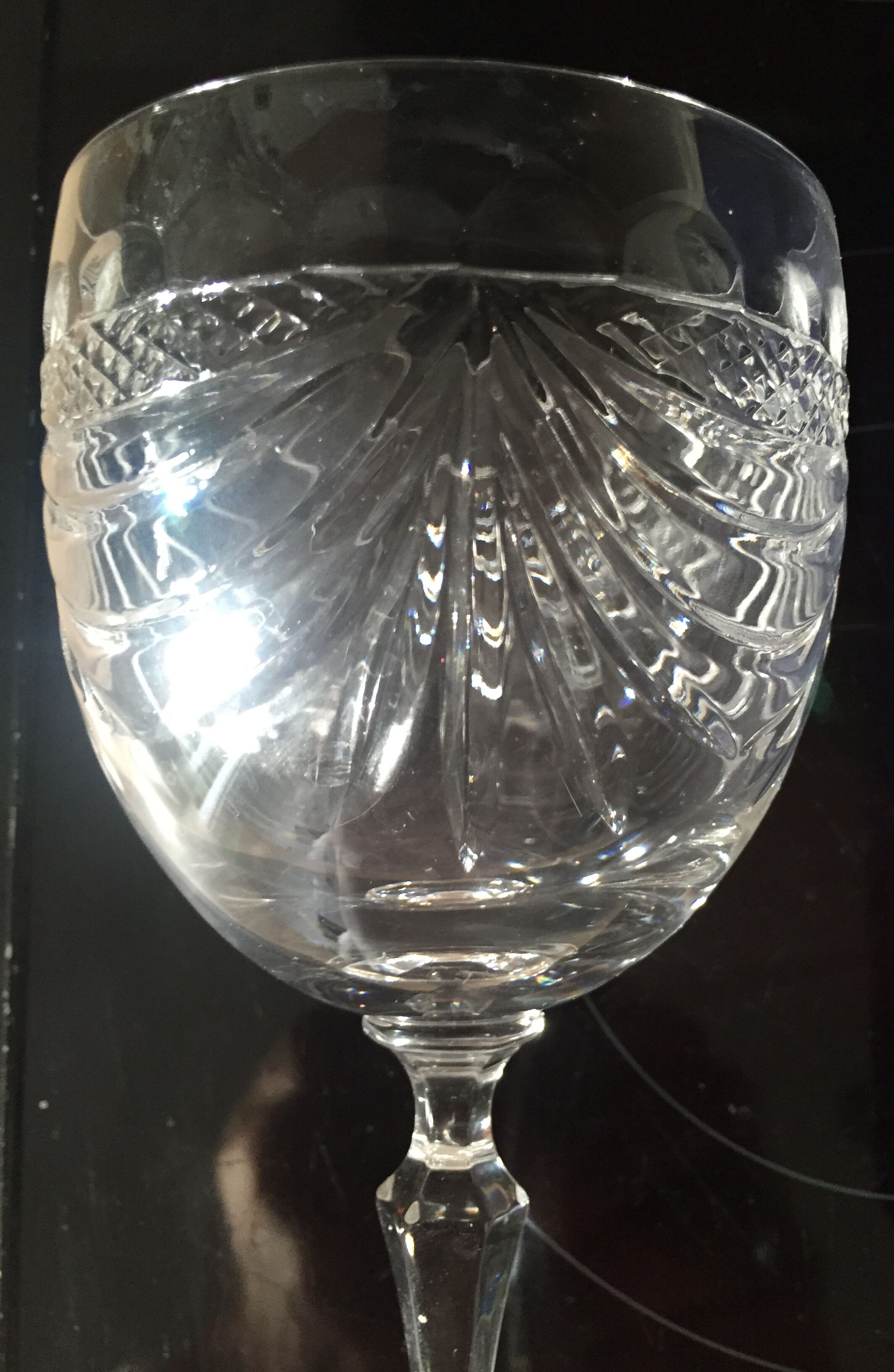 6 crystal water glasses box