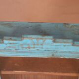 Ancienne vitrine murale art déco en teck birman patine bleue d’origine