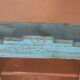 Ancienne vitrine murale art déco en teck birman patine bleue d’origine