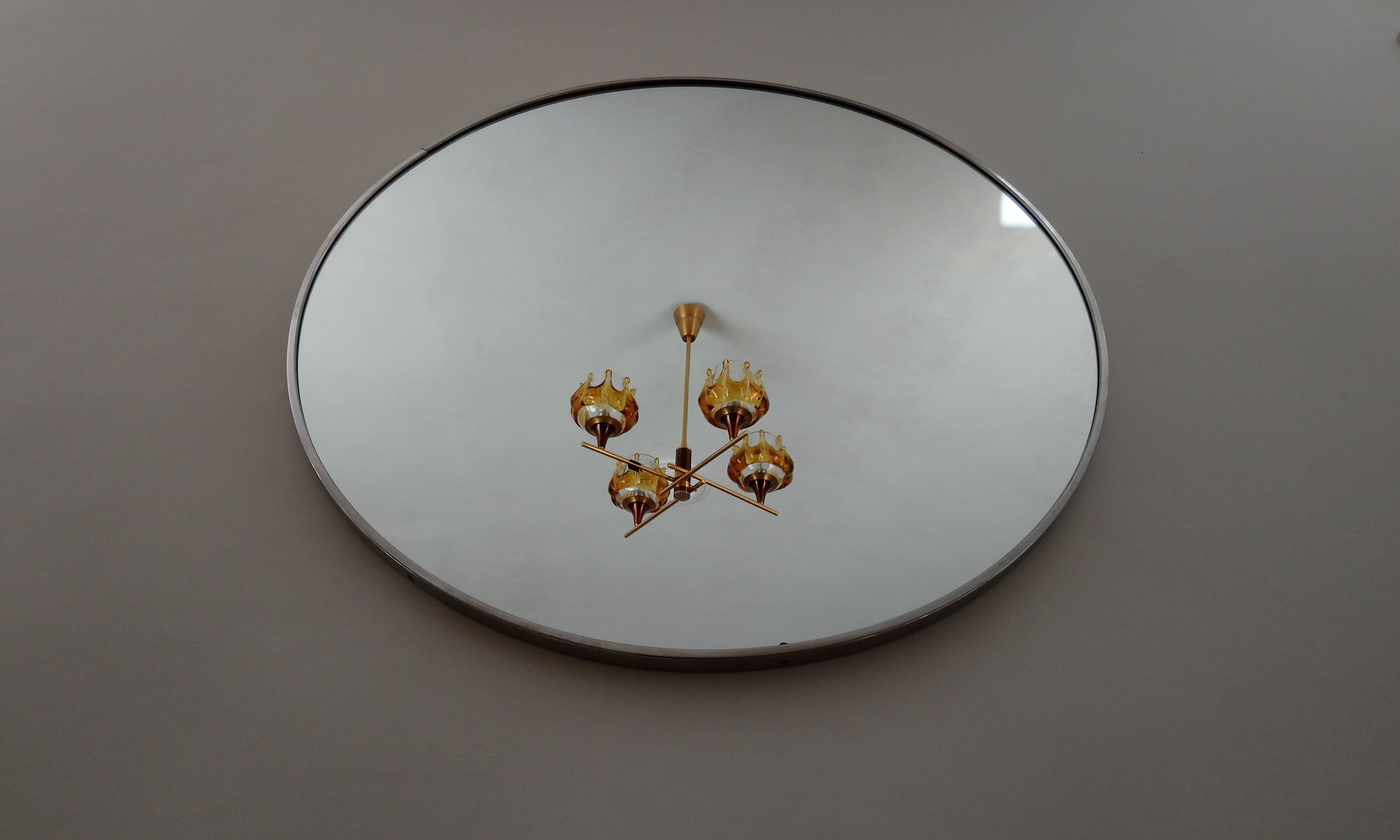 Barber round XXL mirror years 70 - 81x81cm