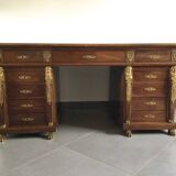Empire desk with mahogany and oak pedestals