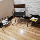 Table basse pieds compat en fer noir