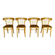 Série de 4 chaises Thonet Art déco bistrot blondes 1930