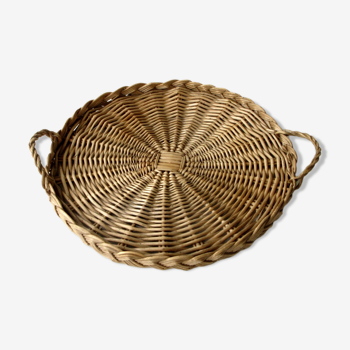 Wicker rattan basket top with 2 round-shaped coves - Fruit basket