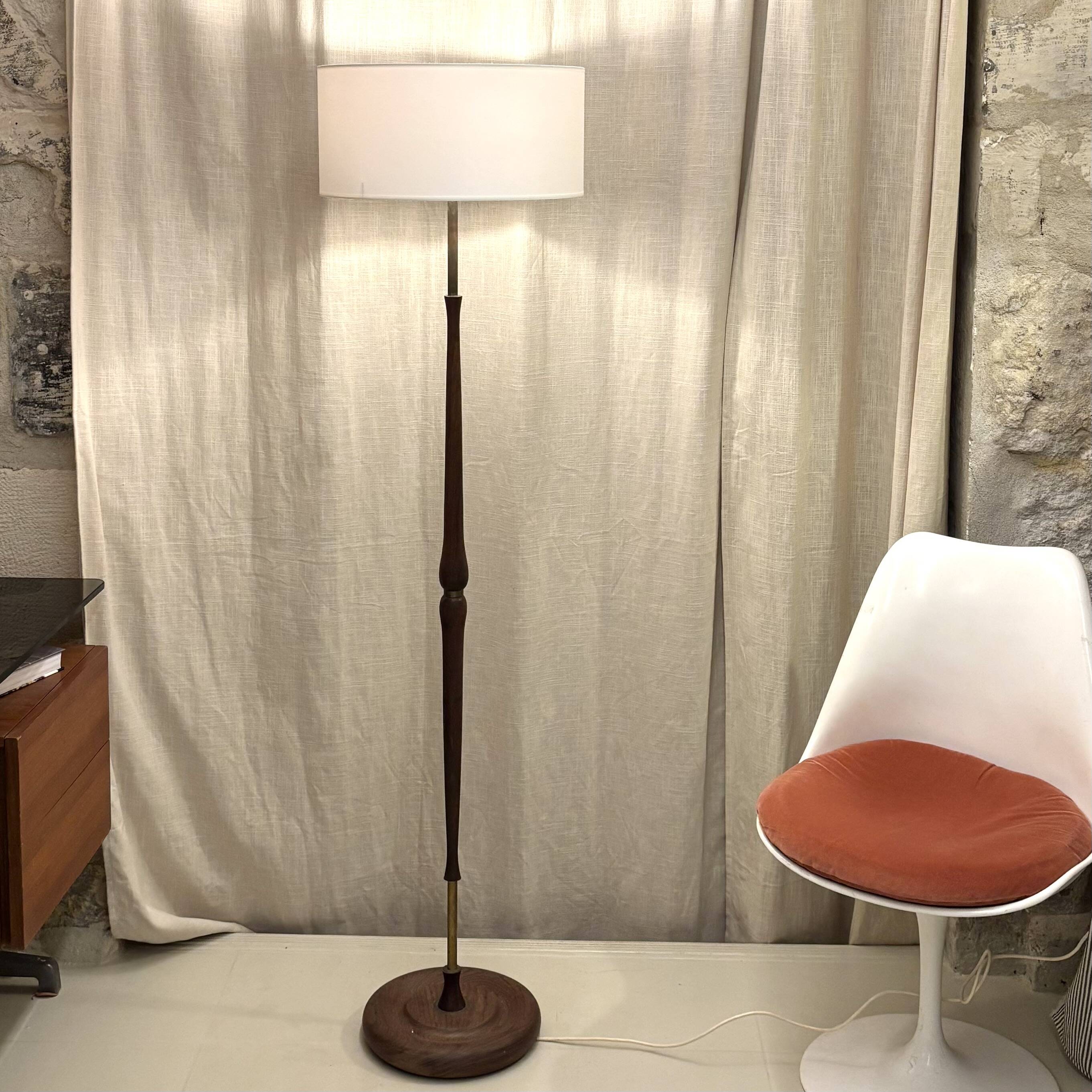 Danish 60s teak floor lamp