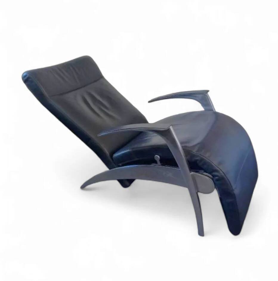 David design armchair/lounger by Interprofil, black leather, good condition