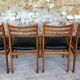 Set of 4 scandinavian chairs in blond teak and black skai 60s