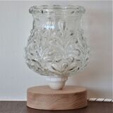 Table lamp glass globe floral motifs