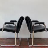 Paire de chaises de bureau en cuir noir par Boss Design