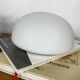 Vintage wall-mounted ceiling light, frosted white glass, half-moon shape, 20 cm.