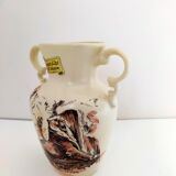 Amphora shaped vase in Art enamels signed