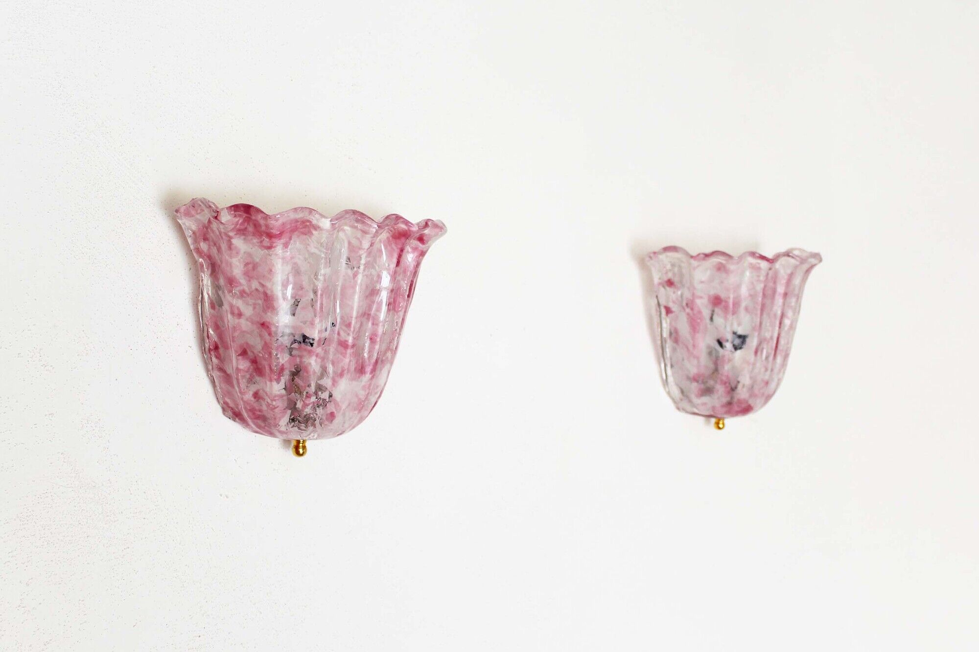 Pair of Italian Murano glass wall lights by Novaresi Milano