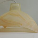1970s vintage honey marbled glass suspension – retro design light fixture