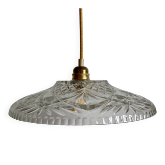 Vintage moulded glass pendant light - tableware collection -