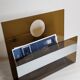 Vintage smoked plexiglass magazine holder 70s