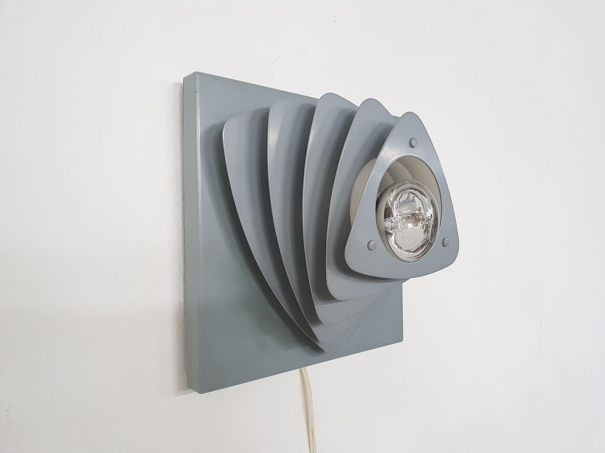 Mid-century grey metal wall light, The Netherlands 1960's