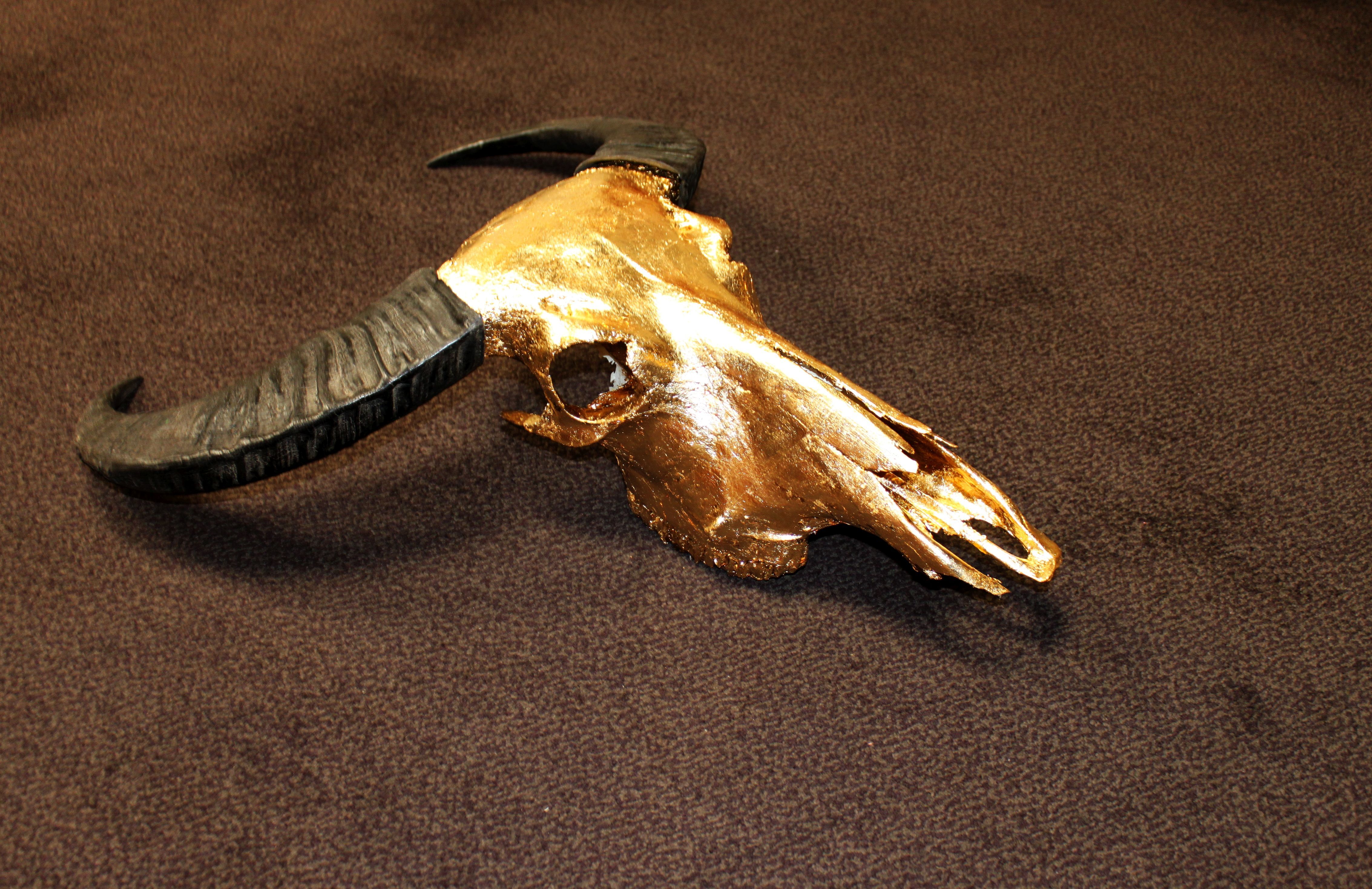 Golden buffalo skull