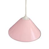 Conical pendant light in pink metal