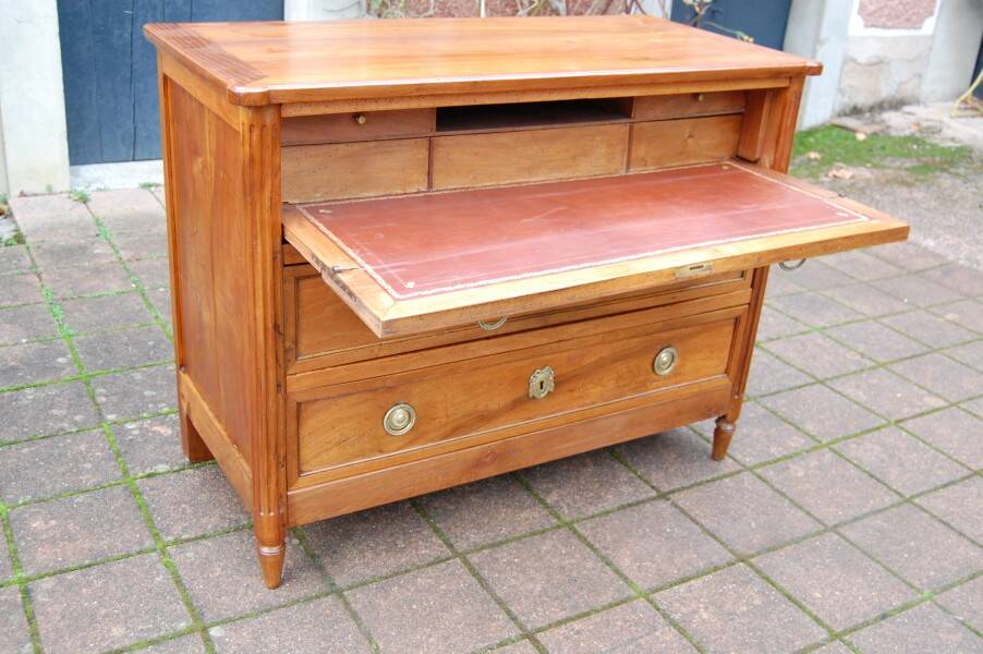 Louis XVI period walnut secretary chest from the 18th century