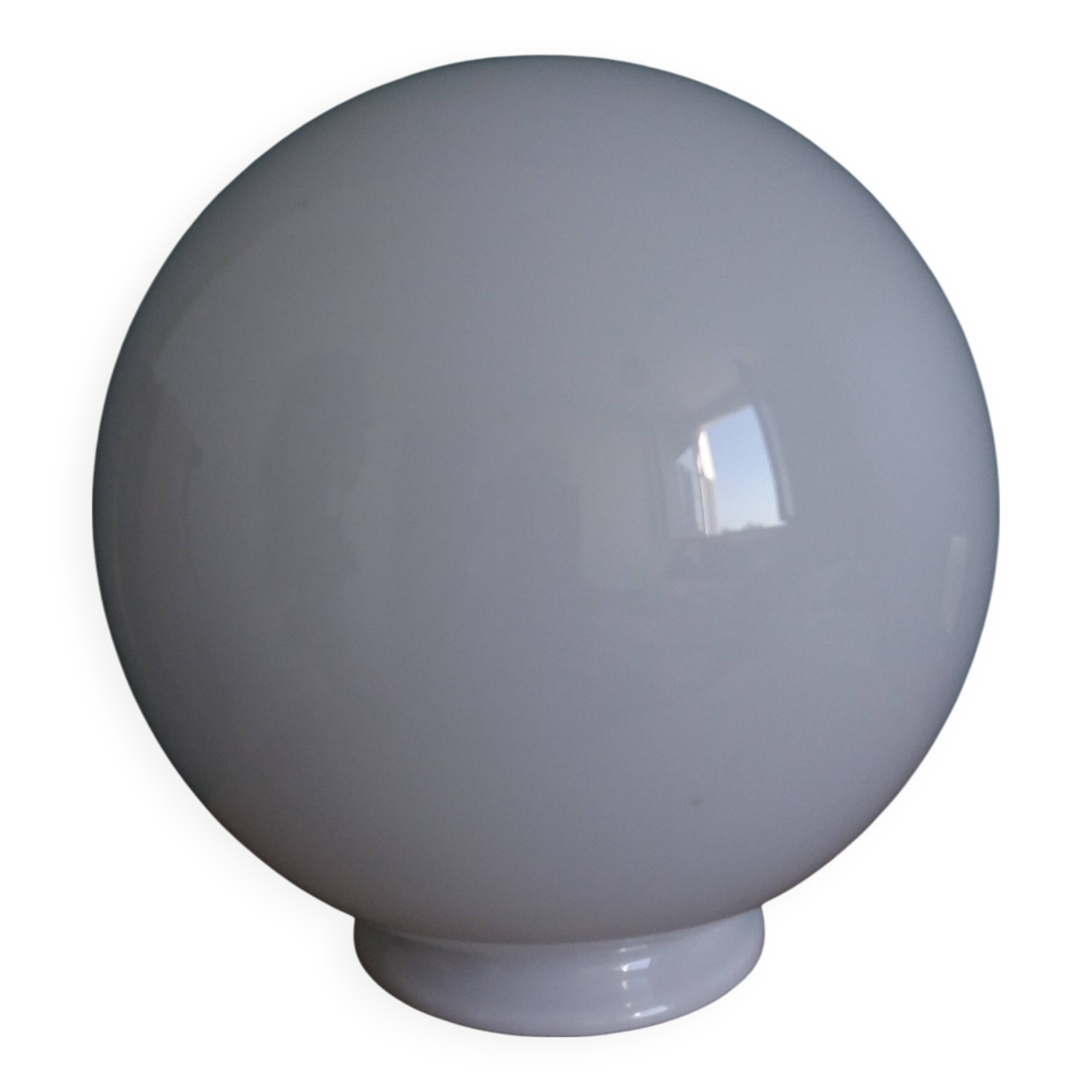 White glass opaline ball globe 20 cm