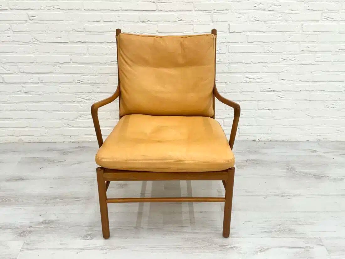 Set of 2 vintage Ole Wanscher chairs | Colonial chair | Leather