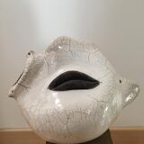Vase en céramique raku. Forme de poisson