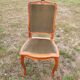 6 chaises de style Louis XV en velours vert olive
