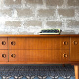 Scandinavian low sideboard in teak, 1970.