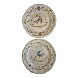 2 plates Signed Martres Tolosane Bird