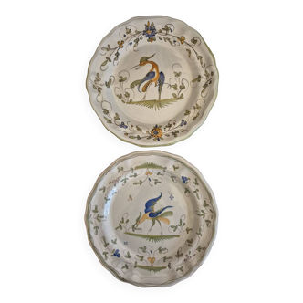 2 assiettes  Signées Martres Tolosane Oiseau