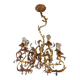 Napoleon III bronze chandelier, Louis XV style, baroque rocaille twist, 189
