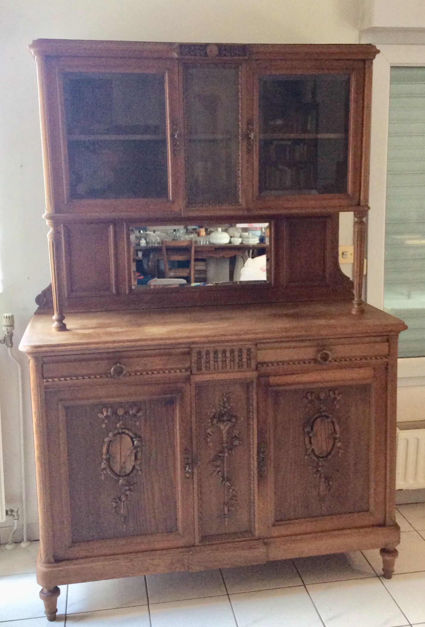 Former solid oak buffet early 20th